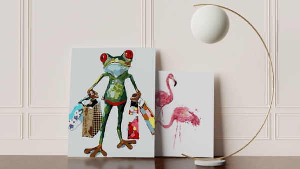 Frog on a Shopping Trip Paint by Numbers Kit