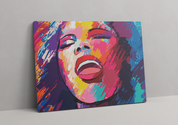 Retro Color Stroked Face Canvas Paint by Numbers Kit