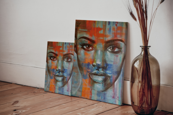Womens Face with Subtle Strokes of Color Canvas Paint by Numbers Kit