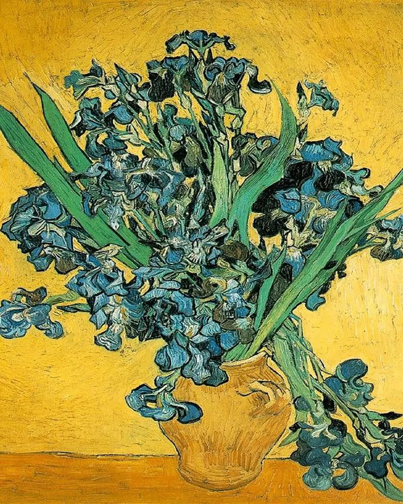 Blue Flowers in Yellow Vase Paint by Numbers Paint by Numbers Kit