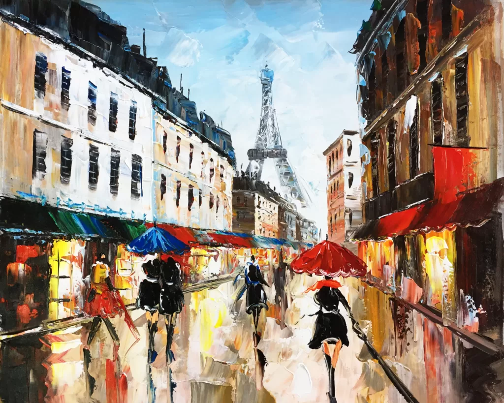 Raining Streets of Paris - Paint by Numbers - Paint My Numbers